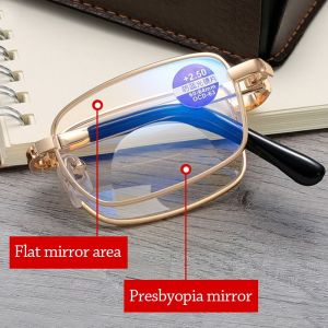ZYJC Gấp lại Kính đọc sách chống ánh sáng xanh Độ nét cao Chặn tia xanh Kính mắt sinh học Thoải mái Cổ điển Kính lão thị dành cho nam nữ