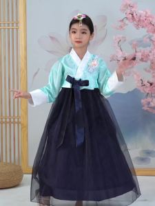 Spring and Autumn Korean Ethnic Style Girls Traditional Korean Dress Ancient Costume Student Performance Dress Girls Princess Festival Performance Dress