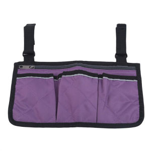 3 Pockets Wheelchair Stroller Side Bag Armrest Bag Folding Walker Holder Pouch with Reflective Strap