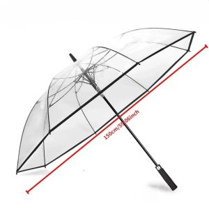 xpkQ 180CM Extra Large Transparent Umbrella Professional Storm Umbrellas Reinforce Long Handle Waterproof Rain Gear Household 8N6Y2