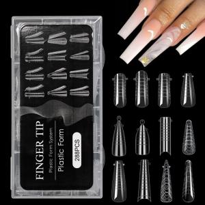 288pcs Poly Nail Gel duals hình thức Nail Builder mở rộng Gel Nail khuôn bọc hoàn toàn giả Acrylic đầu móng duals hình thức