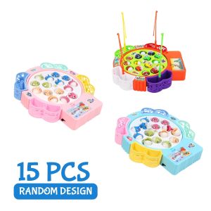 Electronic Musical Rotating Fishing Board Game Kids Classic Toy Children Play Battery Operate Gift Family Game