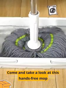 Easy Microfiber Self Wringing Mop with Extended Handle Self Twisting Rotary Mop Hands Free Wash Sque