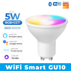 SMATRUL Tuya GU10 WiFi Smart Light LED Bulbs RGBCW 5W Dimmable Lamps Smart Life Remote Contro Work with Alexa Home