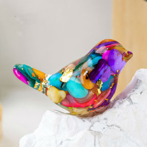 1pc mini Crystal bird Statue Resin bird Figurine Sculpture for Home Office table Decoration Ornament