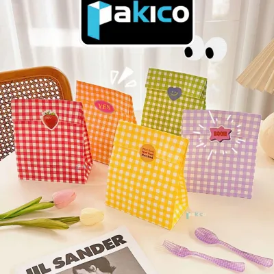 Túi Đựng Quà/Túi Giấy Gói Hàng Bao Bì Đựng Quà Hoạ Tiết Caro Đựng Bánh Pastel 5 Màu-PAKICO