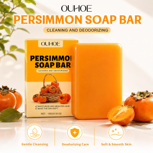 [Ready Stock] OUHOE Persimmon Soap Bar Natural Deodorant Body Odor Eliminator Refreshing Fragrance 100g