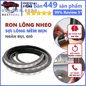 Gioăng Dán Cửa Ron Sợi Lông Nỉ 9x15mm Kín Khe Hở Ngăn Bụi Côn Trùng. - Gioăng Dán Cửa băng keo 3M màu xám nâu trắng Chống va đập