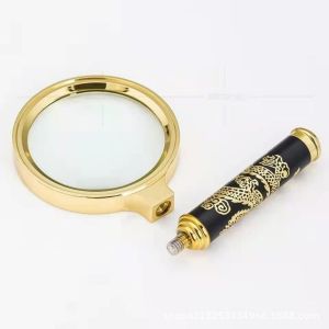 FPXR8 Dragon Handle Portable For Reading Newspaper Jewelry Mini Microscope Magnifier Eye Glass Optical Glass Handheld 10X Magnifying Glass