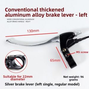 NALANILI 1pair/1pc Hợp nhôm Cần phanh xe máy Đen/Bạc Đã được cải tiến và làm dày hơn Tay phanh xe đạp điện Chất lượng cao Cần gạt phanh tay khi mất điện Dành cho xe máy điện