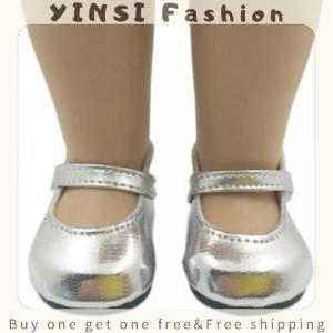 YINSI 18inch Girls dolls Shoes round toe PU Princess dress shoes American newborn shoe