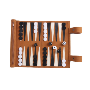 Chess Backgammon Board Game Travel Set Folding Portable Chess Board Strategy Board Game Playing Dices Cups for Table Game
