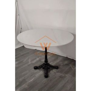 Wfurniture Round Sintered Stone Dining Table Premium Modern Ceramic Cafe Table Meja Makan Batu Bulat