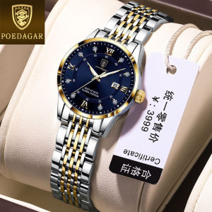 POEDAGAR business watch for women korean style waterproof sale original elegant stainless steel diamond calendar quartz ladies watch