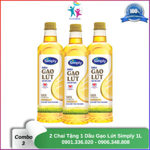 [HCM][Combo 3 chai] Dầu gạo lứt Simply 1L