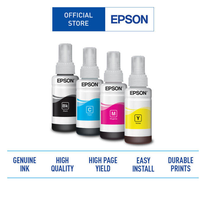 Epson T664 Ink Bottle Black Cyan Magenta Yellow Lazada 5767