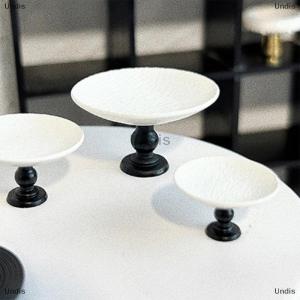 [COD] Undis 1Pcs Dollhouse Miniature Pattern Tray Model Mini Meal Plate High Foot Fruit Plate Toys DIY Accessories