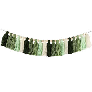 ins Home Decor Nordic Tassel Wall Decor Wooden Bead String Tassel Tapestry Wall Hanging Handmade Woven Childrens Room Decoration