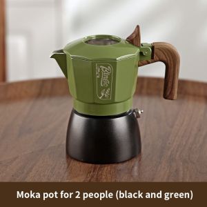 Bincoo đôi van ấm moka nhà tập trung nhỏ Mỹ Cà Phê Latte Bộ nồi cà phê Ý các thiết bị 2 ly
