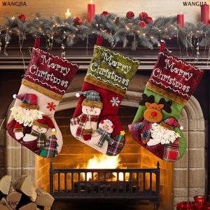 [COD] WANGJIA Christmas Stocking Classic Large Stockings Santa Snowman Reindeer Xmas Character For Family Holiday Christmas Party Decoration