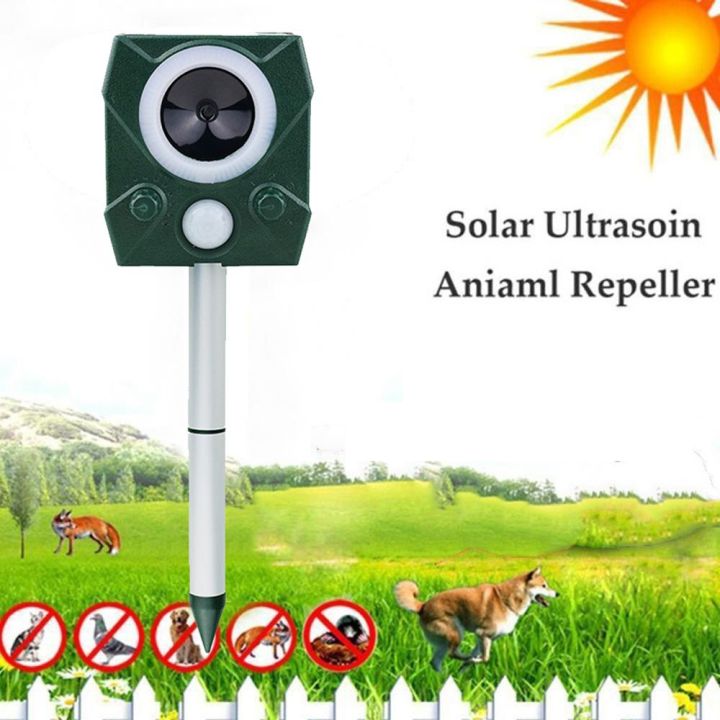ECOCOKU Outdoor Pigeon Cat Chaser Ultrasonic Keep Animals Away LED