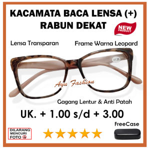 FREE CASE - Kacamata Plus Rabun Dekat Baca - Gagang Lentur - Ada Nosepad  - Ukuran Ada +1.00 sampai +3.00 - Model Terbaru Kekinian