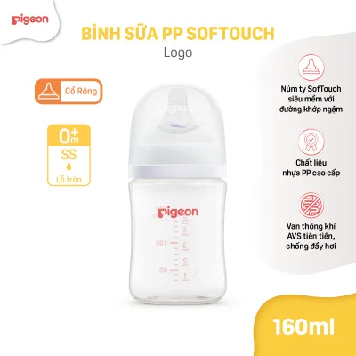 [PP] Bình sữa chống đầy hơi Pigeon cổ rộng cho bé sơ sinh núm ti siêu mềm chống sặc cho trẻ 160ml/240ml/330ml chính hãng - Nhiều Hoạ Tiết