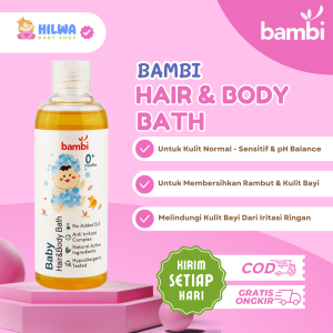 Bambi Baby Hair & Body Bath 2 In 1 200ml - Sabun Shampoo Bayi & Anak Lembut Di Mata | Dengan Vit E