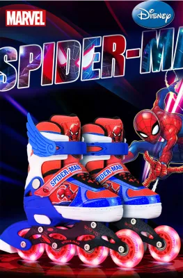 Giày Patin cho bé Inline-Skates cao cấp đến từ Disney dành cho các bé Spiderman cho bé trai Princess cho bé gái