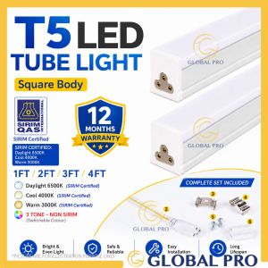 SIRIM Global Pro T5 LED Tube Fluorescent Fitting Drop Curve Light Ceiling Light Lampu Plaster Siling Mentol T5 1/2/3/4 FEET led fitting