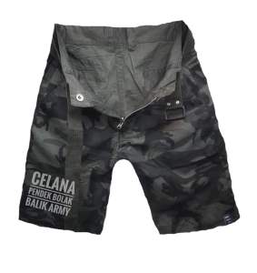 aistore051 celana pendek loreng bolak balik import / celana pendek pria free belt