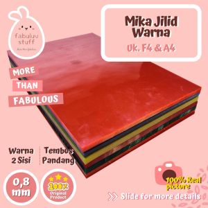 (ISI 10) Plastik Mika Jilid Transparant Warna 08 mm A4 F4