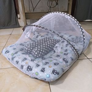 PROMO Kasur Bayi Terbaru 2023 - 1 Set Kelambu dan Selimut - Gratis Ongkir - Bisa COD - Ukuran 85x55cm - Tebal 4cm - Tipe Kelambu - Polymicro Fabric - Isi Kasur Matras HD - Isi Bantal Guling Full Silicon Grade A (Real Pict)