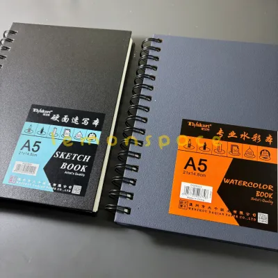 160/60 pages 300gsm 100gsm A3 A4 A5 LESPI Black Spring Sketch Book notebook journal | spiral