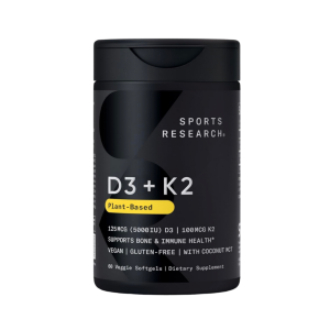 Sports Research Vitamin D3K2 60 Veggie Softgels | Hỗ trợ sức khỏe xương & miễn dịch