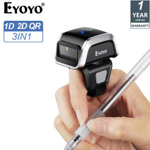 【🚚Local stocks & 1~2 days delivery🚚】Eyoyo Mini Finger Wearable 2.4G Wireless 1D 2D Barcode Scanner 3IN1 Via Bluetooth  QR Code Scan Use Fixed  Head Handsfree Library Inventory Reader Compatible for Pad Phone