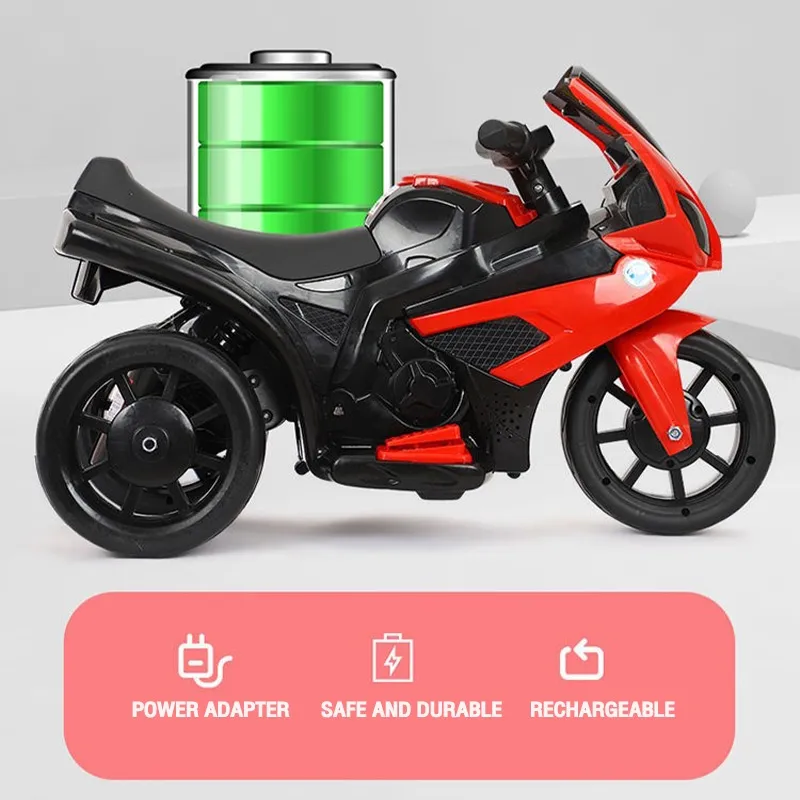 GENIUSSTAR Childrens electric motorcycle self driving toy car can seat  people baby three wheeled electric motorbike motorcycle for kids