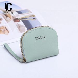 Dompet Minimalis Zipper Muat Cash Koin Kartu FY6050 Bahan PU Leather Kuat Untuk Wanita