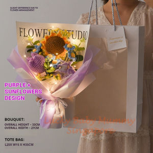 Charming Sunflower Crochet Bouquet Wedding House Warming Graduation Finished Handcrafted Flower Bouquet Fireheart Warrior