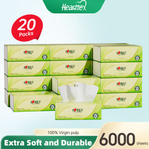 【6000Sheets】Hearttex Facial Tissue Paper 3ply 100s x 20packs of 1 Carton Soft Pack 心相印 抽纸