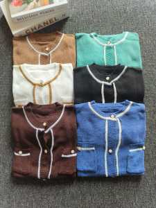 CARDIGAN WOL RAJUT WANITA KNITWEAR KOREAN STYLE LIST FULL MUTIARA