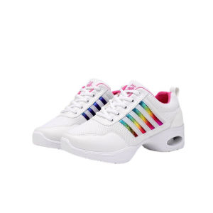 RAINBOW - Sepatu Dansa / Tari Menari Lentur Putih Hak