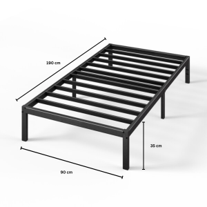 (Free Shipping) Zinus Katil Besi 35 cm Black Metal Platform Bed Frame (5 Years Warranty) Elias