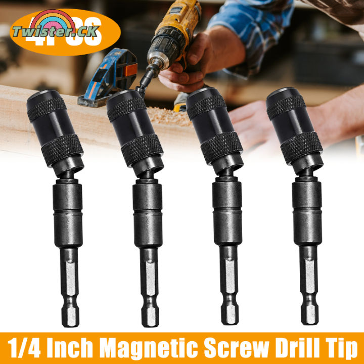 thumbnail interactive-video image 1 of RedTagTown 1/4" Hex Pivoting Magnetic Screwdriver Extension Bit - Quick Release For Drills (2-Pack/4-Pack) 1 of 1