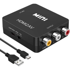 HDMI to AV Adapter HDMI to RCA Video Audio Converter Supports NTSC PC Laptop PS4 TV PC