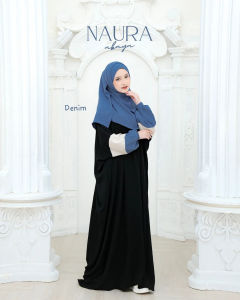 Gamis Abaya Naura Set Kerudung Bahan Crinkle