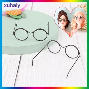 xuhaiy 1/2/5/10Pcs Fashion Round Frame Lensless Retro Cool Doll Glasses For Doll