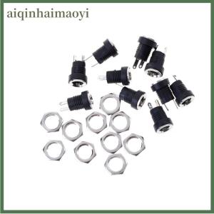 aiqinhaimaoyi 10Pcs DC-022B Power Supply Jack Socket Female Panel Mount Connector 5.5x2.1mm