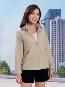 Áo Gió Nữ CARDINA 2 Lớp Chất Vải Gió Cao Cấp Chống Thấm Nước Cản Gió Trẻ Trung 3GNF01 5GNF04