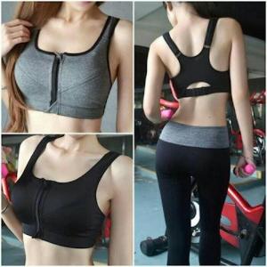 Sport Bra Resleting Depan Terbaru – BH Senam Yoga Fitness Wanita | Nyaman Stylish & Support Maksimal